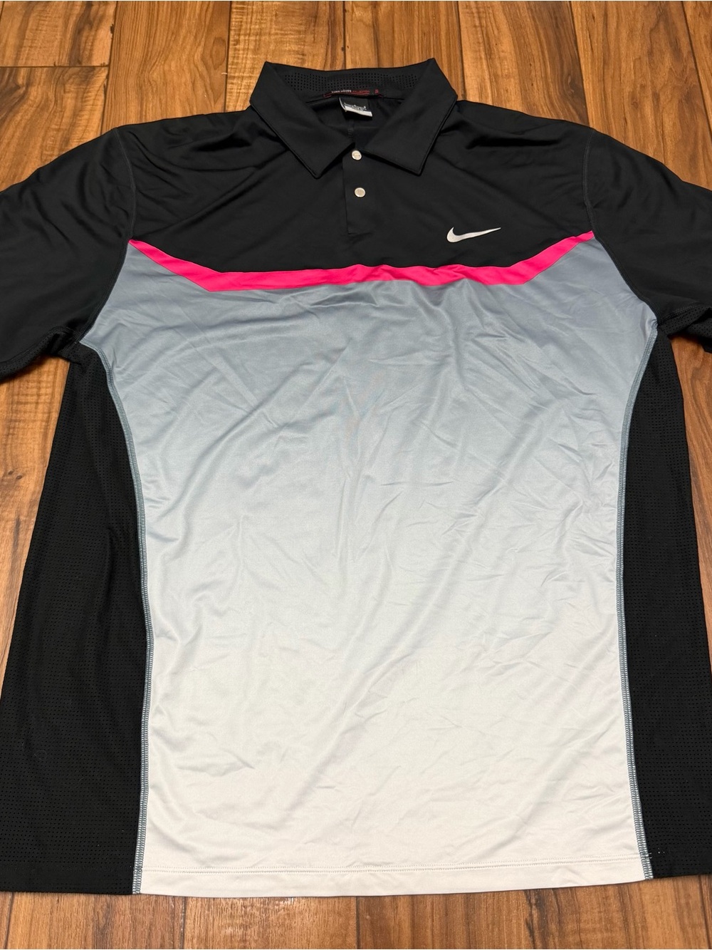 Nike Tiger Woods TW Designer Print Polo Shirt Mens Large 542071-010 Rare